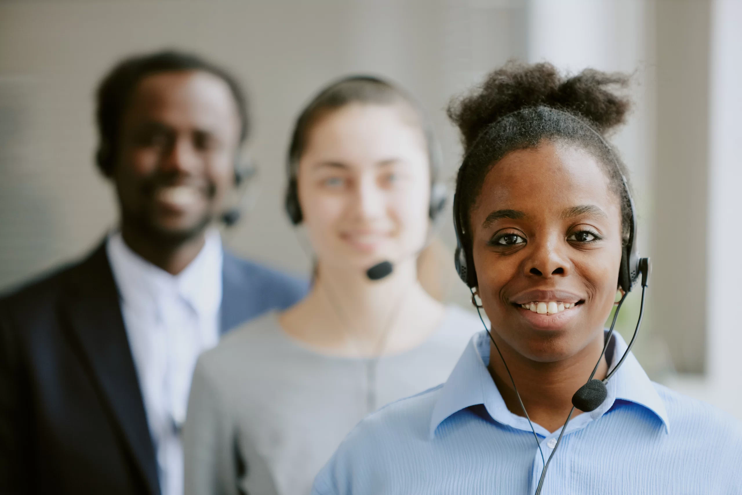 Professional call center services team in South Africa providing customer support in modern contact centre environment