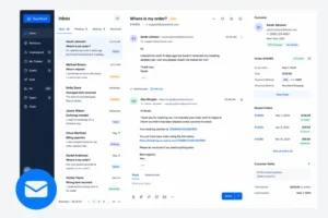 Email support inbox showing customer enquiries, complaints, and follow-up messages being managed by support agents